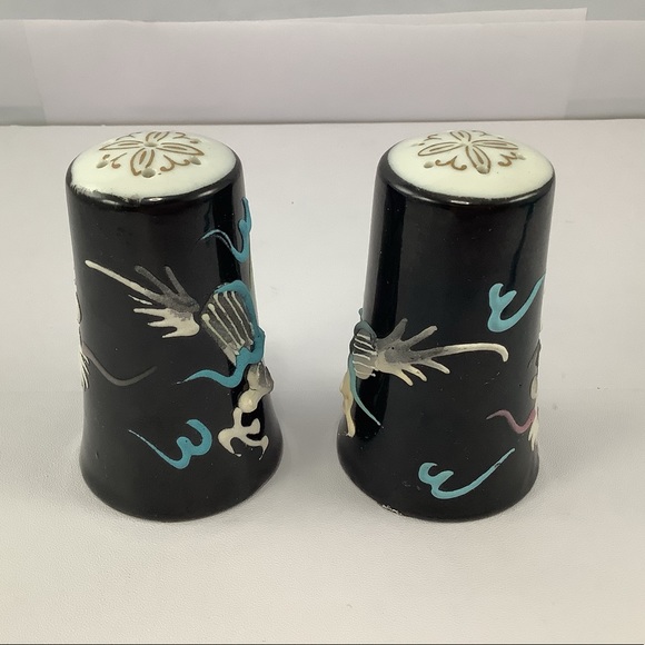 VTG Golden Gate Park Japanese Tea Garden Embossed Ceramic Salt/Pepper Shakers - Picture 3 of 9